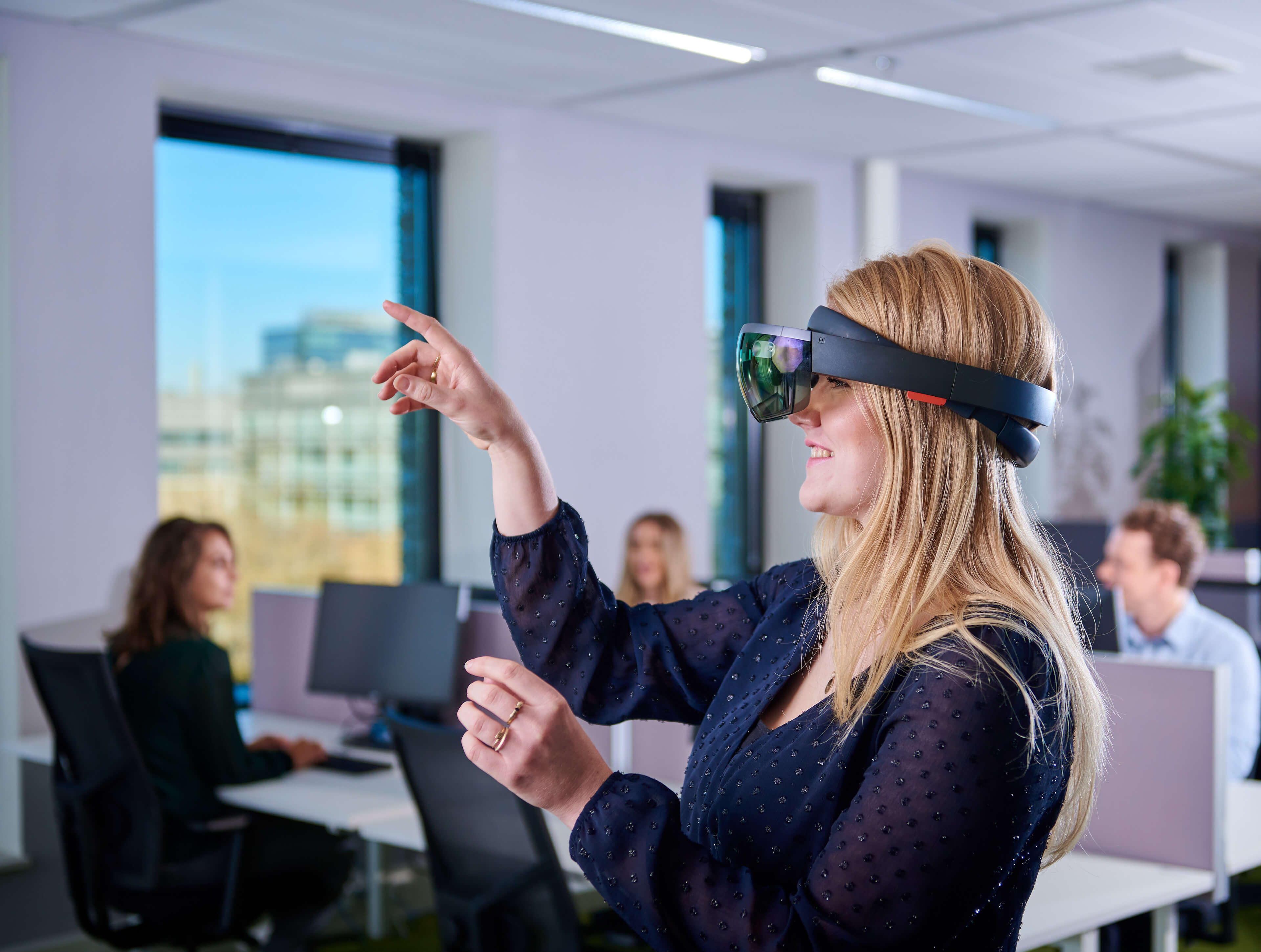 Woman with hololens
